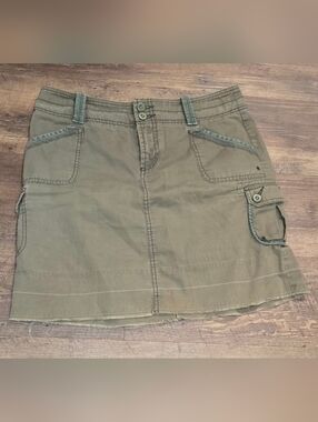 GAP Olive Green Utility Skirt with Contrast Trim